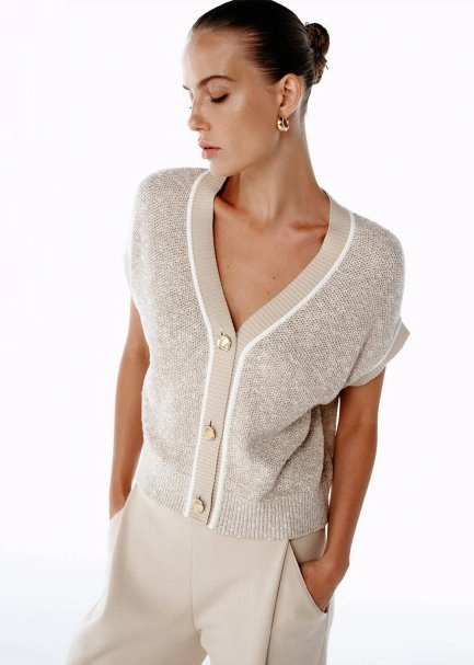 NATURAL MOULINE KNIT VEST - 4