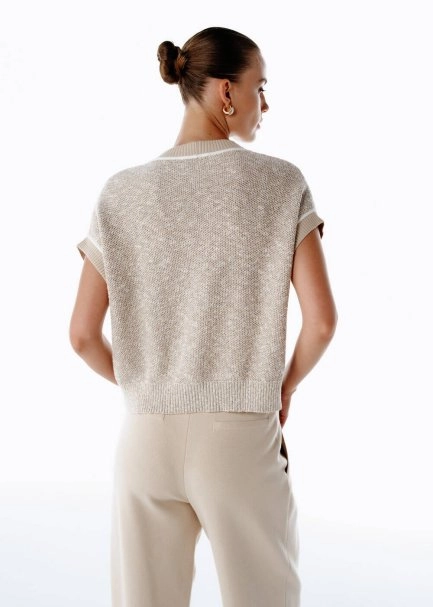 NATURAL MOULINE KNIT VEST - 5