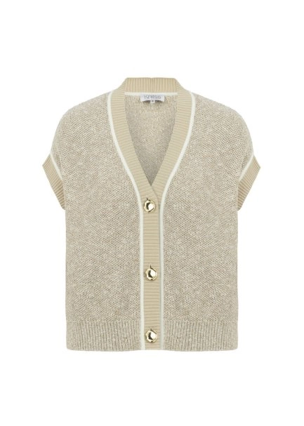 NATURAL MOULINE KNIT VEST - 6