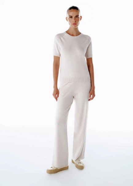 Naturel Merino Yün Karışımlı Triko Pantolon - 2