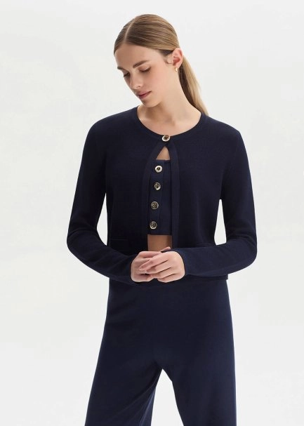 Navy Regular Fıt Knıt Jacket - 3