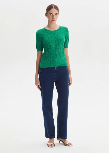 OASIS GREEN ORGANIC COTTON KNIT TOP - 1