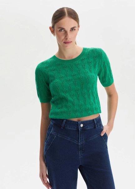 OASIS GREEN ORGANIC COTTON KNIT TOP - 2