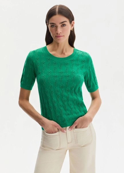OASIS GREEN ORGANIC COTTON KNIT TOP - 1
