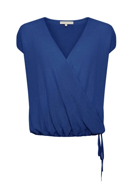 Ocean Blue V Neck Wrap Knit Top - 8