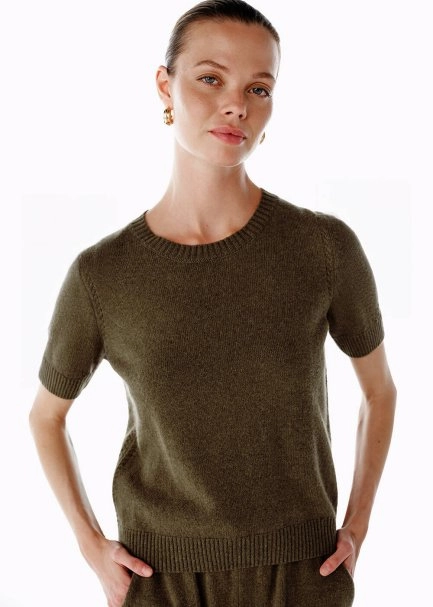 OLIVESTONE CASHMERE KNIT TOP - 3