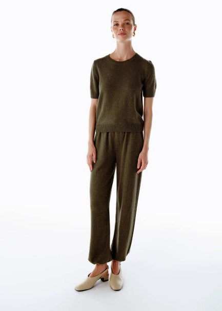 OLIVESTONE CASHMERE KNIT TOP - 2