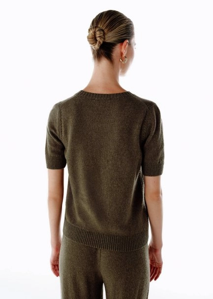 OLIVESTONE CASHMERE KNIT TOP - 5