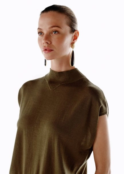 OLIVESTONE MERINO WOOL BLEND KNIT TOP - 3