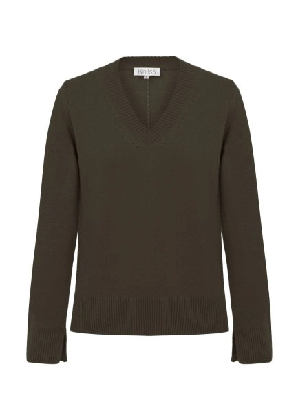 OLIVESTONE V NECK CASHMERE SWEATER - 6
