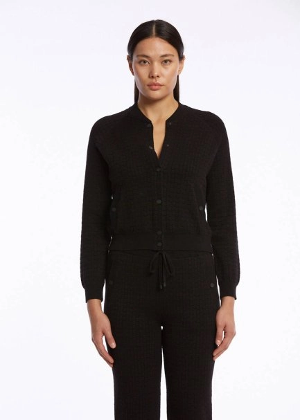 ORGANIC COTTON BLACK KNIT JACKET - 4