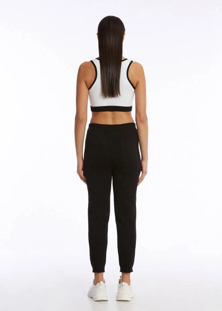 ORGANIC COTTON BLACK KNIT PANTS - 5