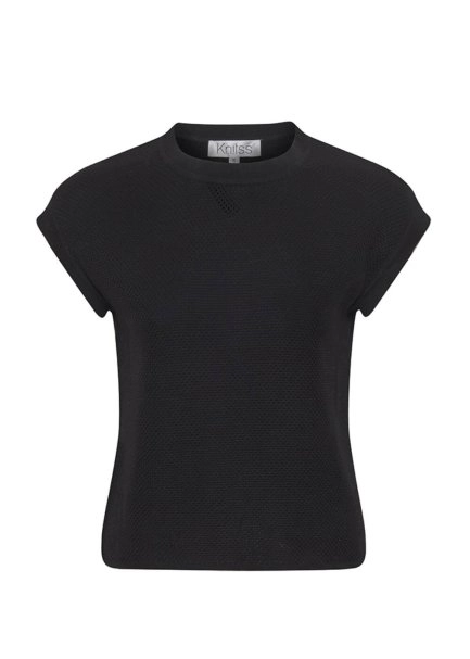 ORGANIC COTTON BLACK KNIT TOP - 6