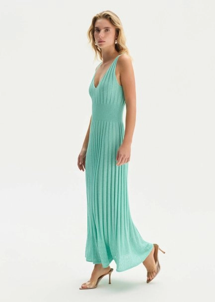 ORGANIC COTTON BLEND AQUA KNIT DRESS - 3