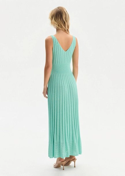 ORGANIC COTTON BLEND AQUA KNIT DRESS - 5