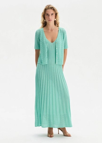 ORGANIC COTTON BLEND AQUA KNIT DRESS - 4