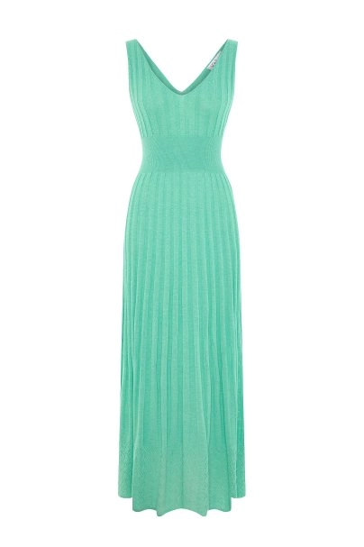 ORGANIC COTTON BLEND AQUA KNIT DRESS - 6