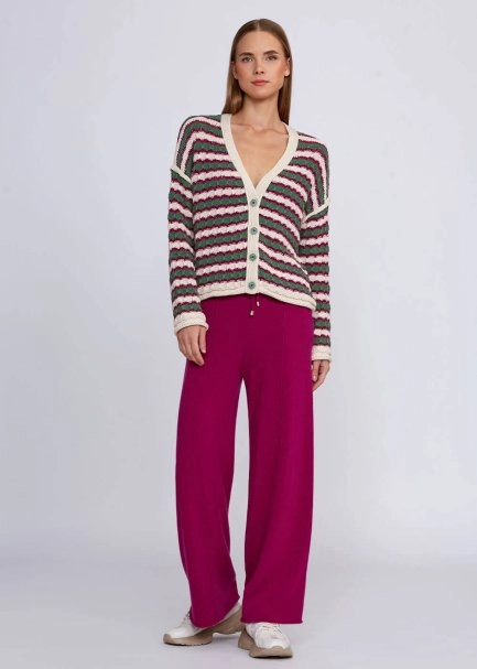 Organic Cotton Blend Jade Ecru Knit Top - 6