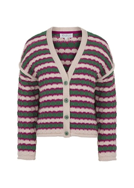 Organic Cotton Blend Jade Ecru Knit Top - 8