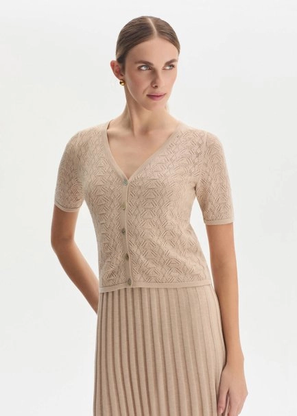 ORGANIC COTTON BLEND SAND KNIT DRESS - 4