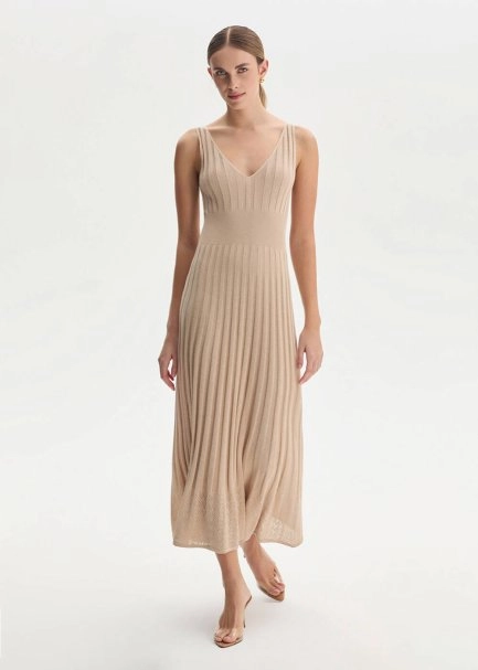 ORGANIC COTTON BLEND SAND KNIT DRESS - 2