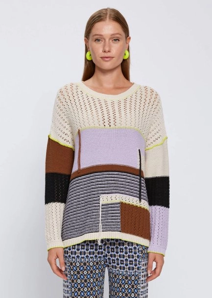 ORGANIC COTTON COLOR BLOCK SWEATER - 1