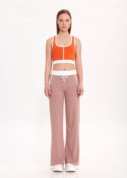 ORGANIC COTTON CROP APRICOT KNIT TOP - 2