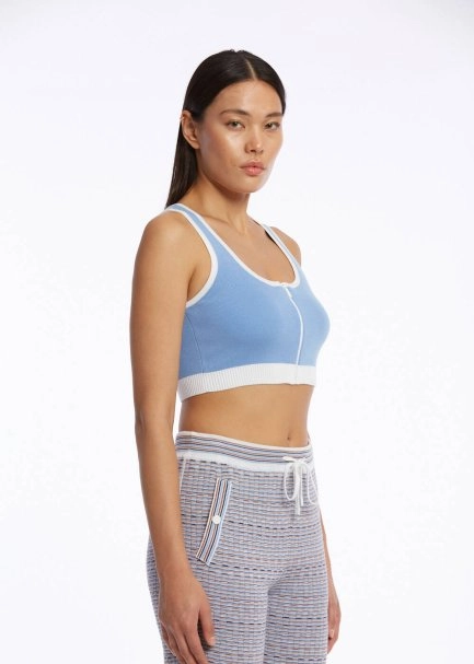 ORGANIC COTTON CROP CORNFLOWER KNIT TOP - 3