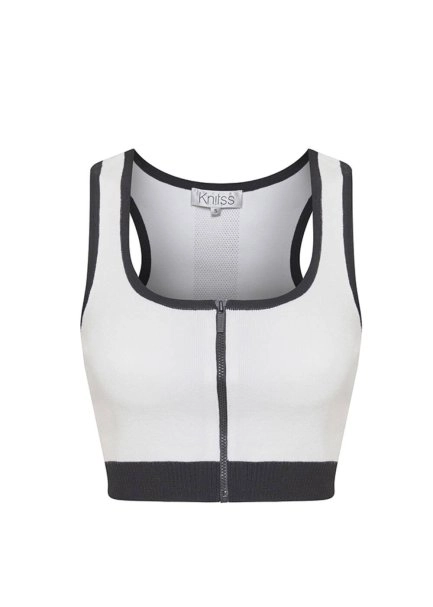 ORGANIC COTTON CROP WHITE KNIT TOP - 6