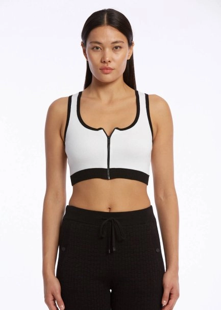 ORGANIC COTTON CROP WHITE KNIT TOP - 1