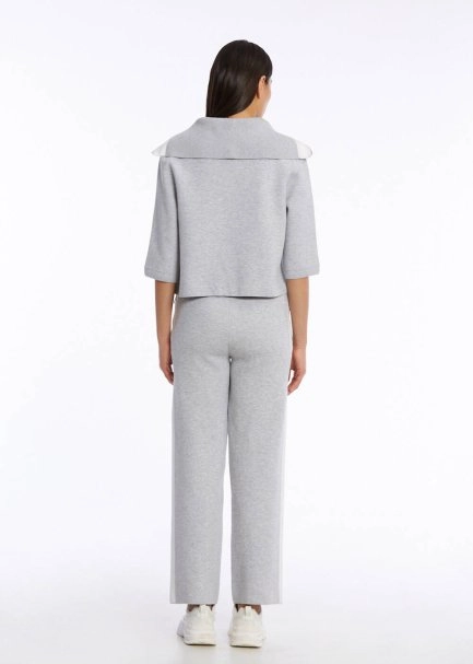 ORGANIC COTTON GREY WHITE KNIT JACKET - 5