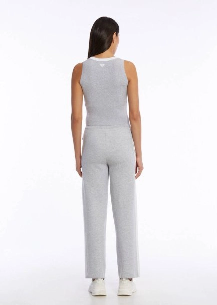 ORGANIC COTTON GREY WHITE KNIT TOP - 5