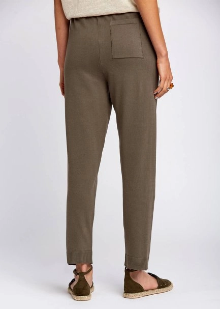 Organic Cotton Khaki Knit Pants - 3