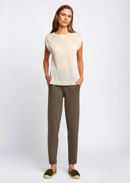 Organic Cotton Khaki Knit Pants - 5