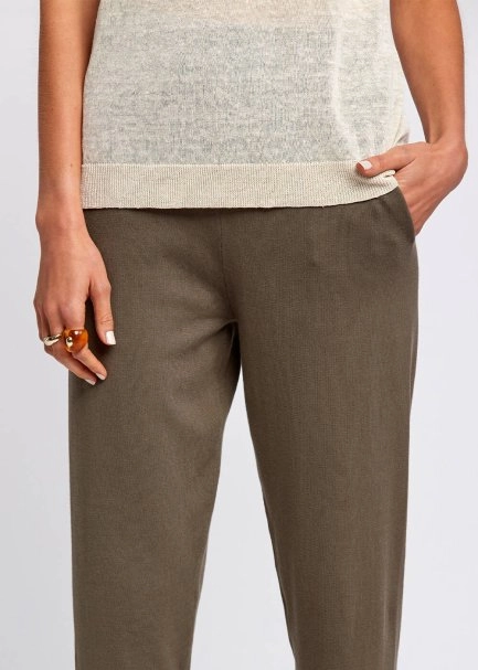 Organic Cotton Khaki Knit Pants - 6