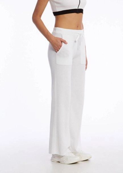ORGANIC COTTON KNIT PANTS WHITE - 3