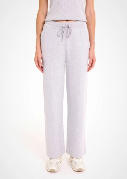 ORGANIC COTTON LIGHT GREY LOUNGEWEAR KNIT PANTS - 1