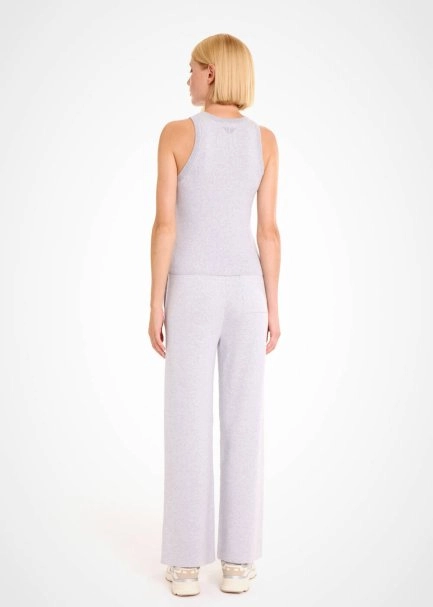 ORGANIC COTTON LIGHT GREY LOUNGEWEAR KNIT TOP - 5