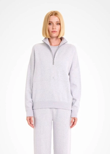 ORGANIC COTTON LIGHT GREY LOUNGEWEAR SWEATER - 1