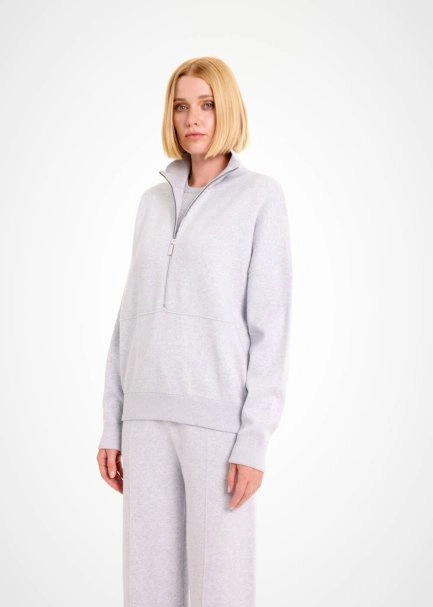 ORGANIC COTTON LIGHT GREY LOUNGEWEAR SWEATER - 3