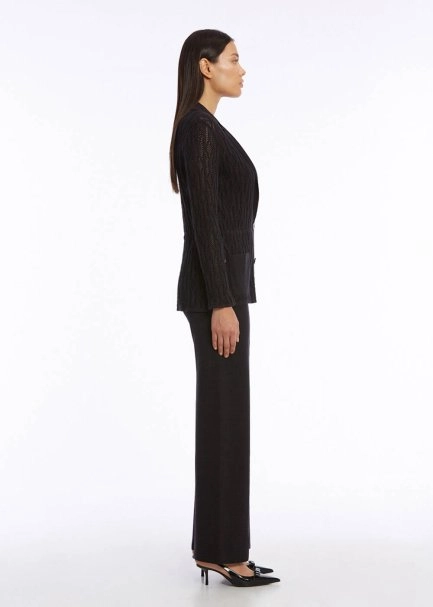 ORGANIC COTTON LINEN BLACK KNIT JACKET - 5