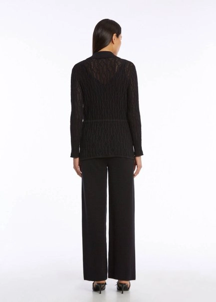 ORGANIC COTTON LINEN BLACK KNIT JACKET - 7