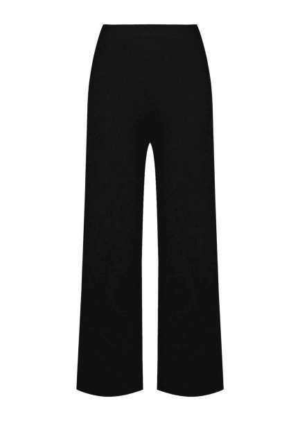 ORGANIC COTTON LINEN BLEND BLACK KNIT PANTS - 6