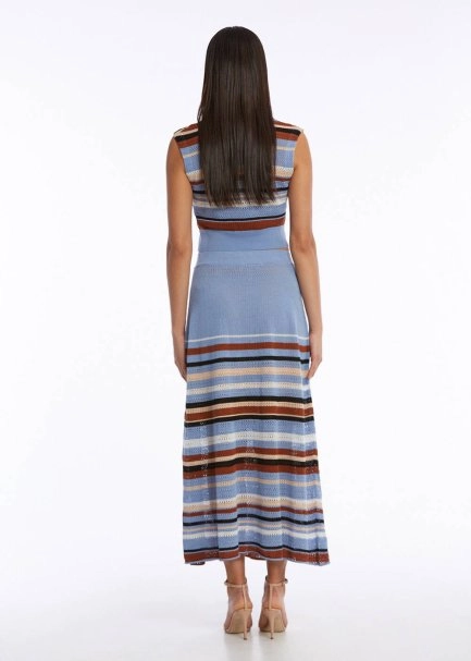 ORGANIC COTTON LINEN BLEND CORNFLOWER KNIT SKIRT - 5