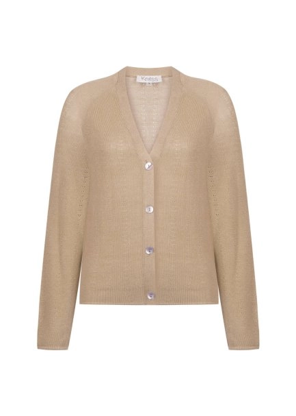ORGANIC COTTON LINEN BLEND DESERT KNIT CARDIGAN - 8