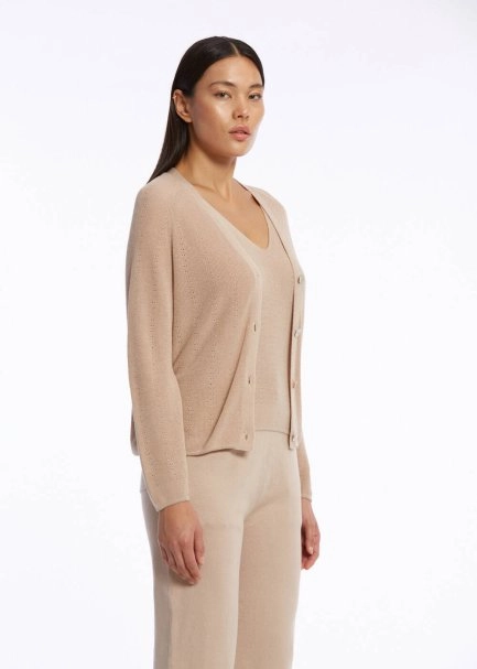 ORGANIC COTTON LINEN BLEND DESERT KNIT CARDIGAN - 7