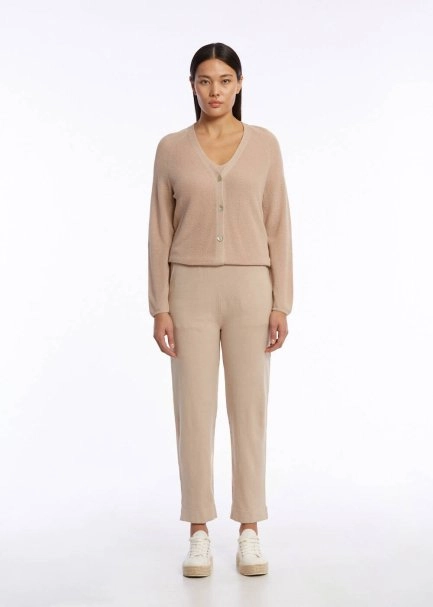 ORGANIC COTTON LINEN BLEND DESERT KNIT CARDIGAN - 2