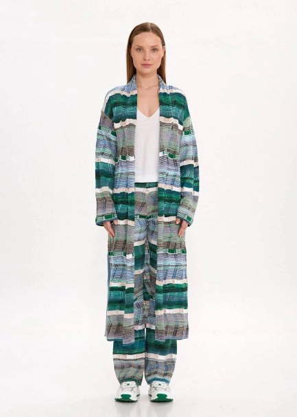 ORGANIC COTTON LINEN BLEND KNIT CARDIGAN - 1