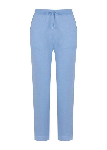 ORGANIC COTTON LINEN BLEND KNIT PANTS CORNFLOWER - 6