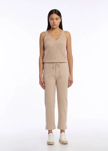 ORGANIC COTTON LINEN BLEND KNIT PANTS DESERT - 2